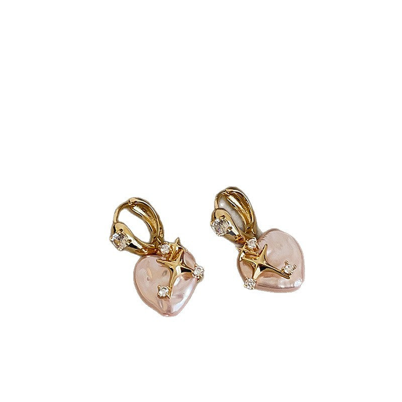 Women's Sweet Cool Personality Pink Love Star Pearl Rings