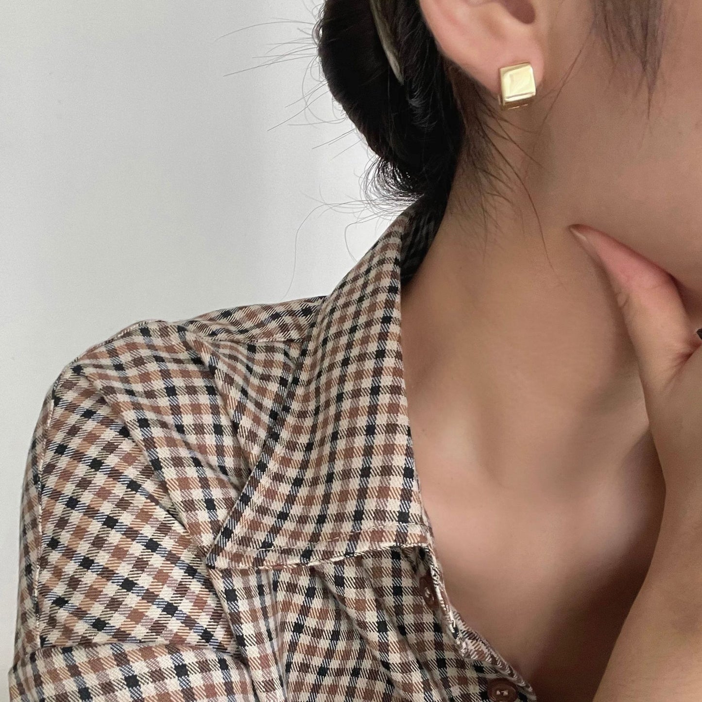 Square Wide Version Ear Clip Korean Earrings