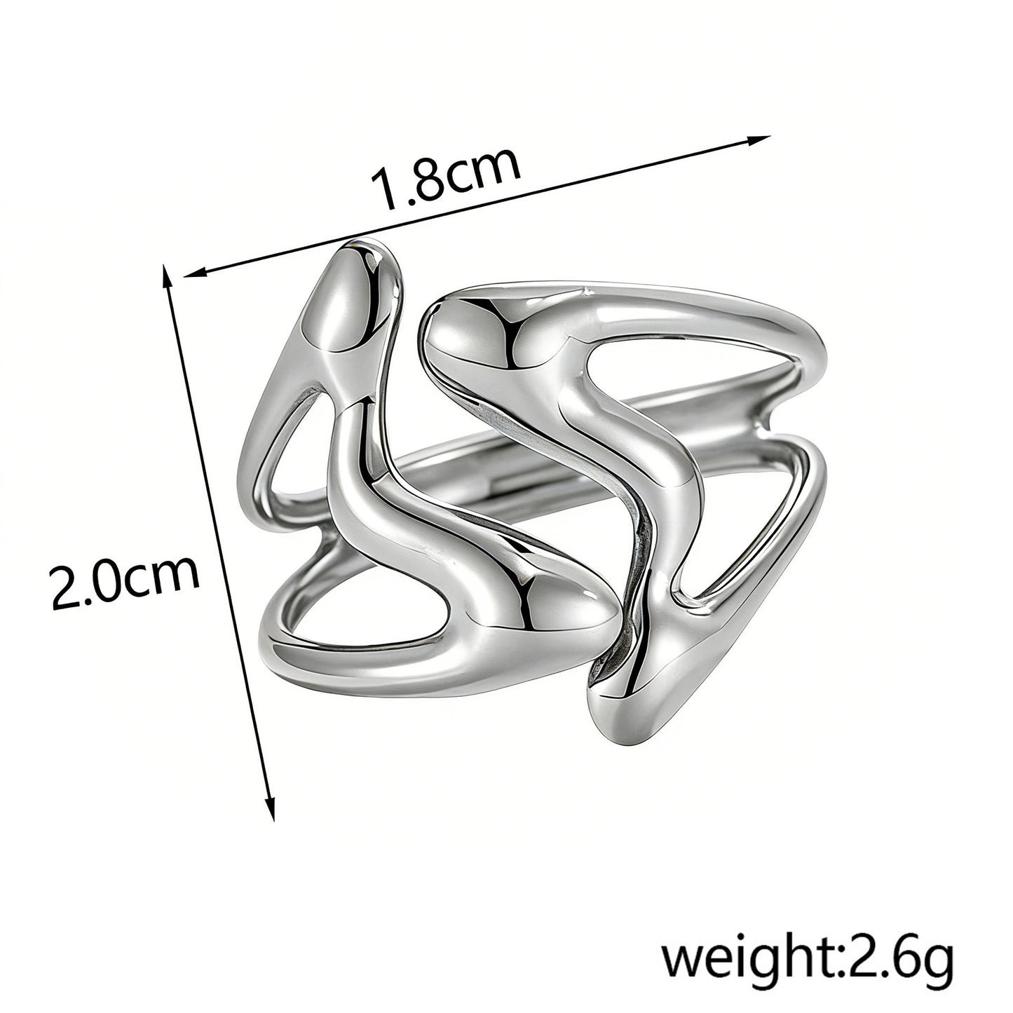 Stainless Steel Simple Style Geometric Open Niche Hip Hop Rings