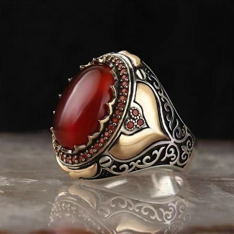 Ornament Fashion Personality Winding Agate Stone Rings