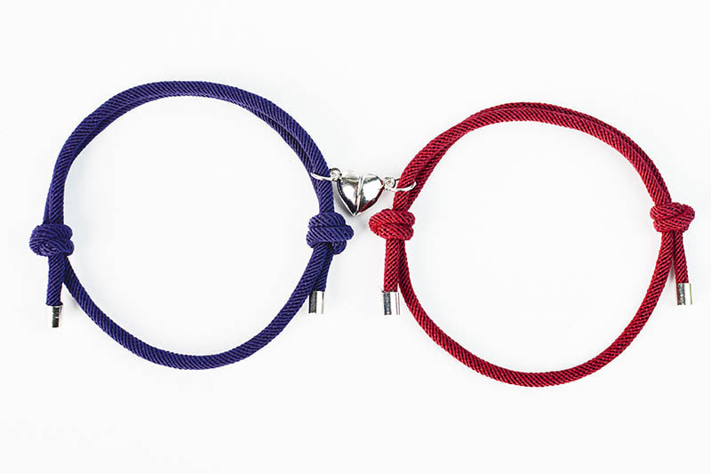 Couple Heart-shaped Pair Of Suction Milan Bracelets