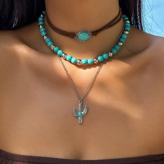 Cow Head Clavicle Chain Beaded Suit Necklaces