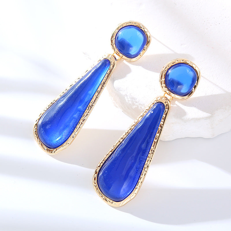 Color Drop-shaped Resin Affordable Luxury Fashion Earrings