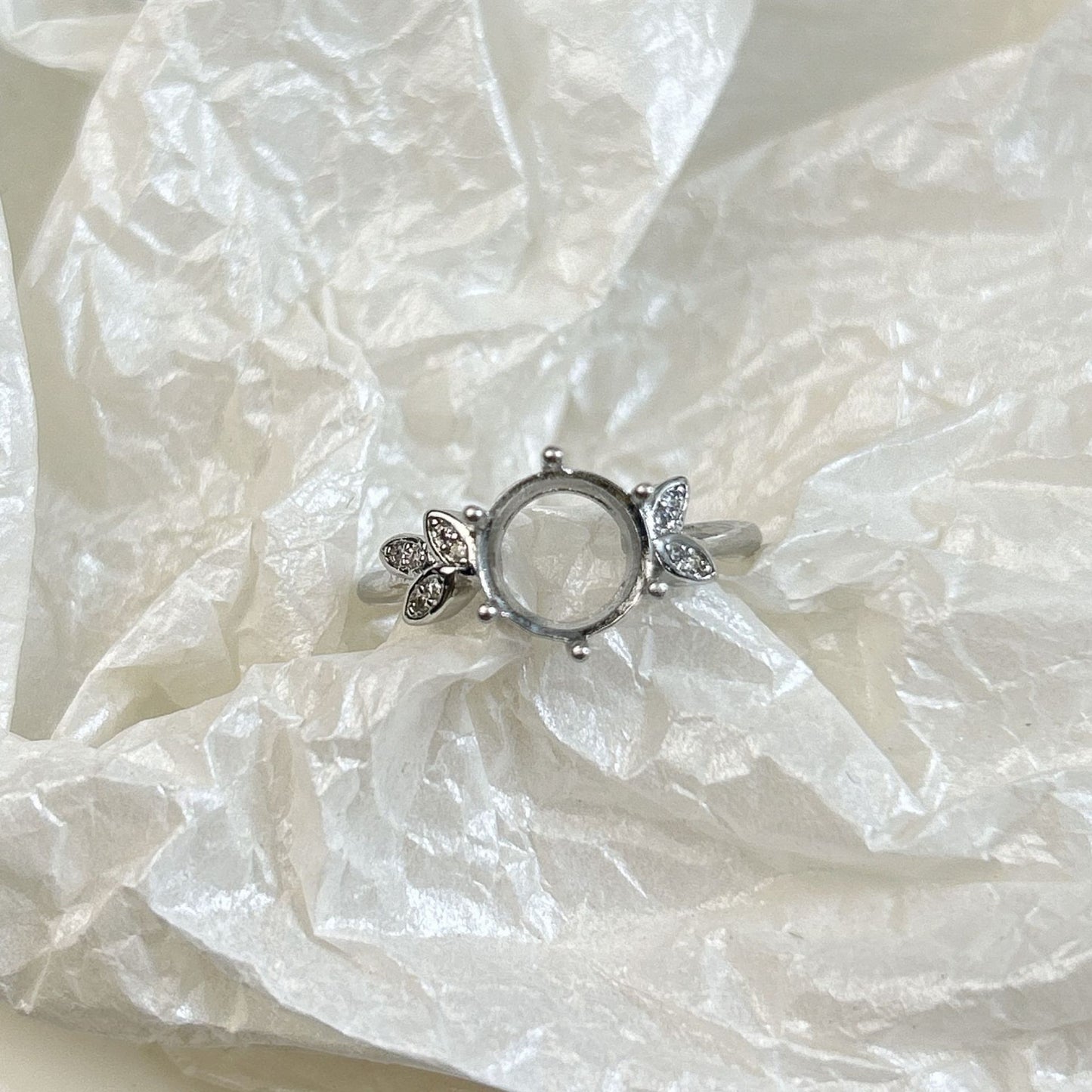 Setting Big Diamond Round Drip Love Open Mouth Inlaid Ring
