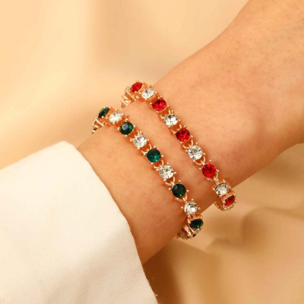 Retro Simulation Colored Gems Diamond Fashion Bracelets