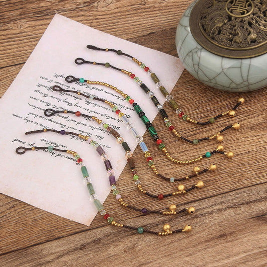 Women's Style Natural Malachite Amethyst Artistic Vintage Weave Carrying Bracelets