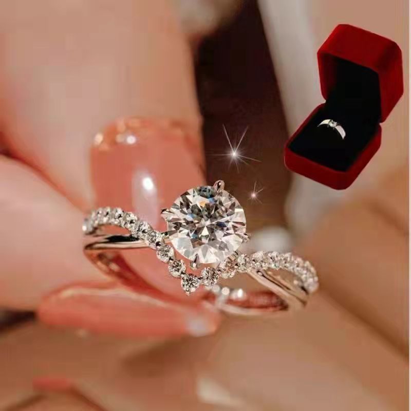 Diamond Simulation Female Light Luxury Minority Rings