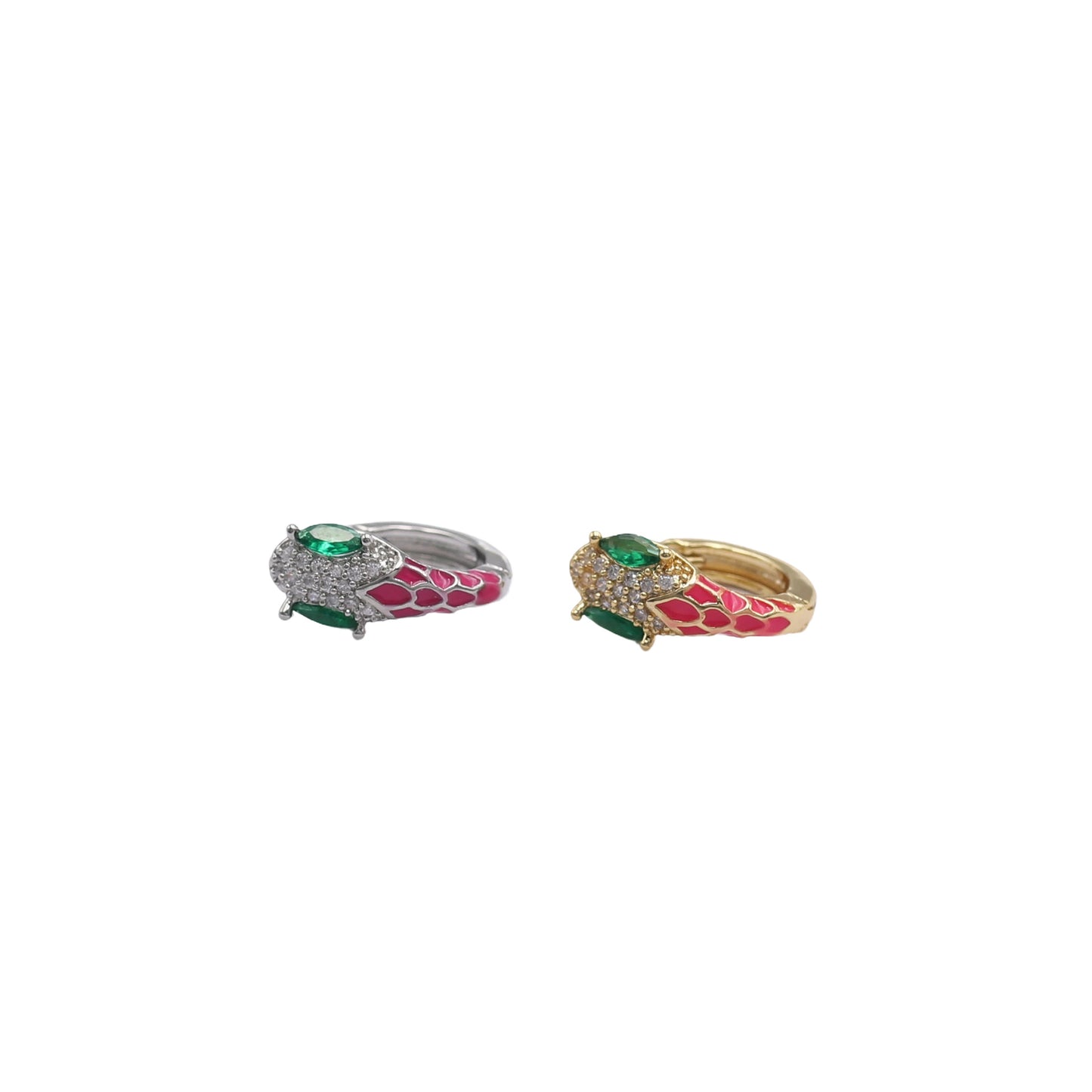 Super Shiny Colorful Green Eyes Snake Niche Hot Earrings