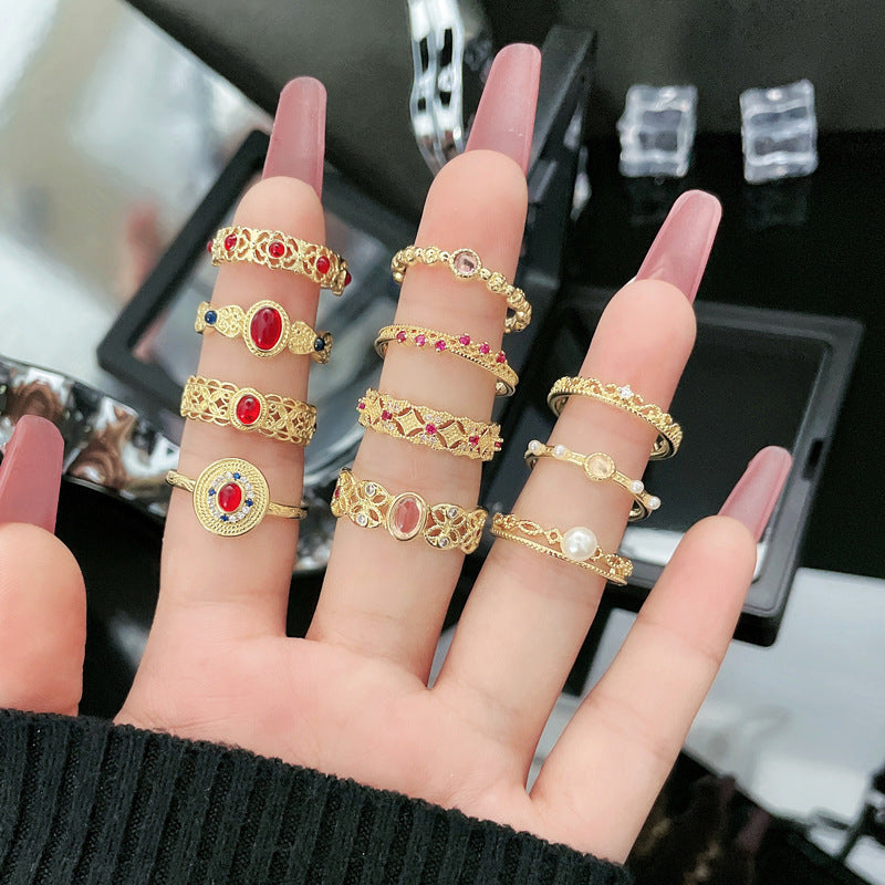 Opening Female Cold Style Metal Sweet Cool Rings