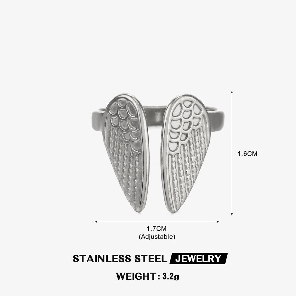 Fashion Gold-plated Stainless Steel Wings Vintage Rings