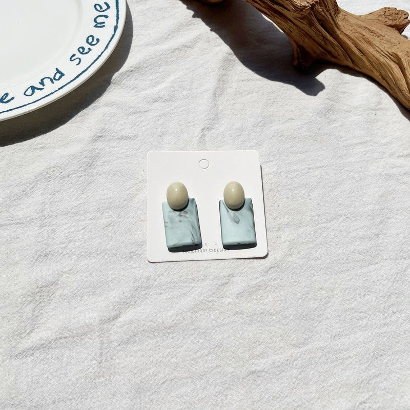 Marble Pattern Resin Acrylic Fashion Style Simple Earrings
