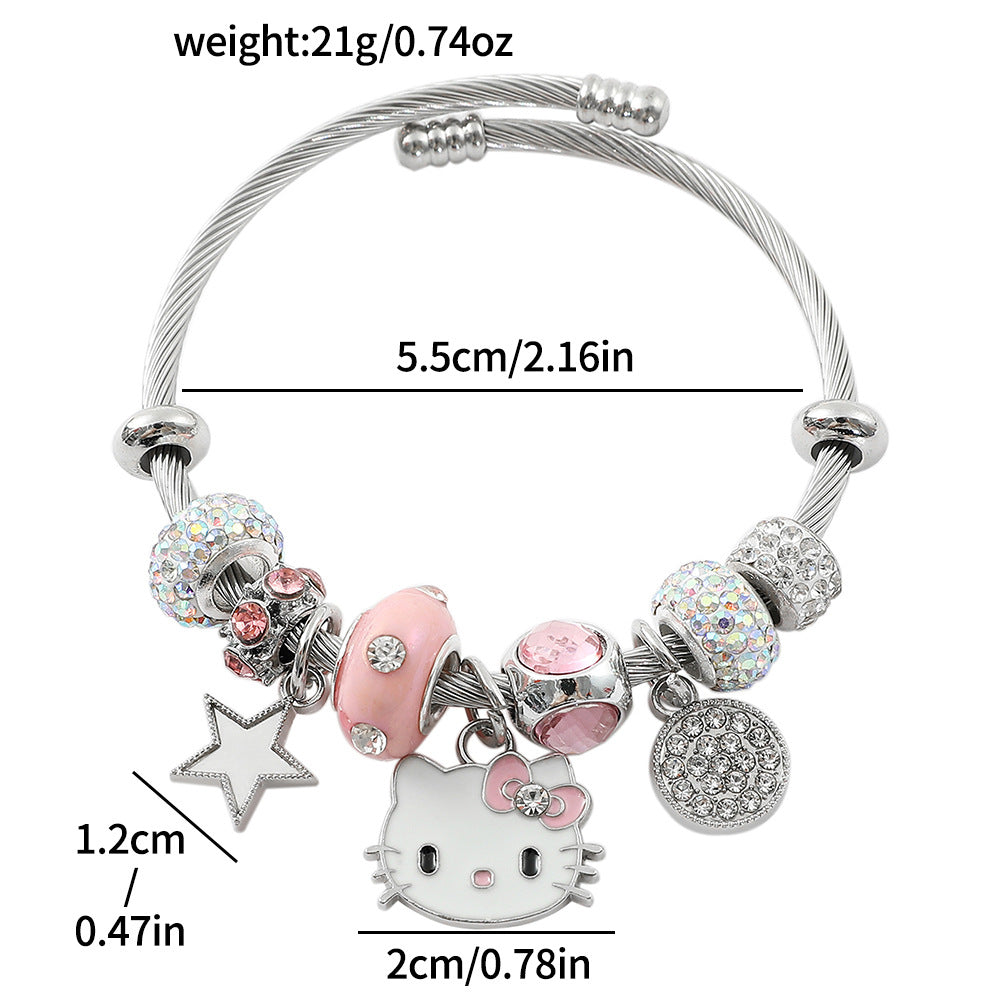 Cute Fashion Cat String Beads Open-ended Bracelets