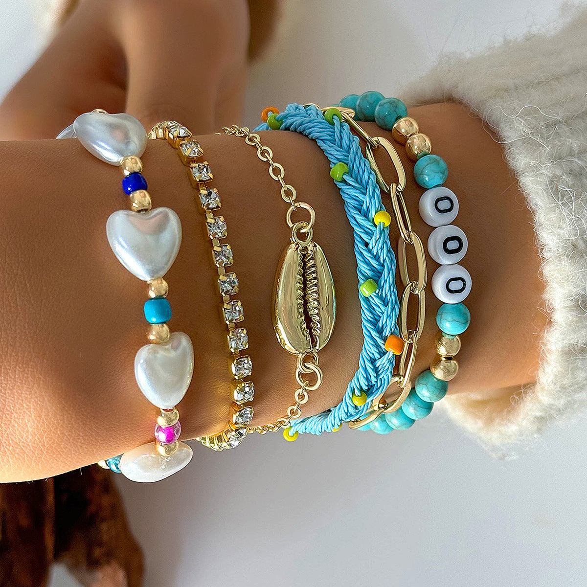 Bohemian Vacation Style Shell Beaded Weave Beach Bracelets