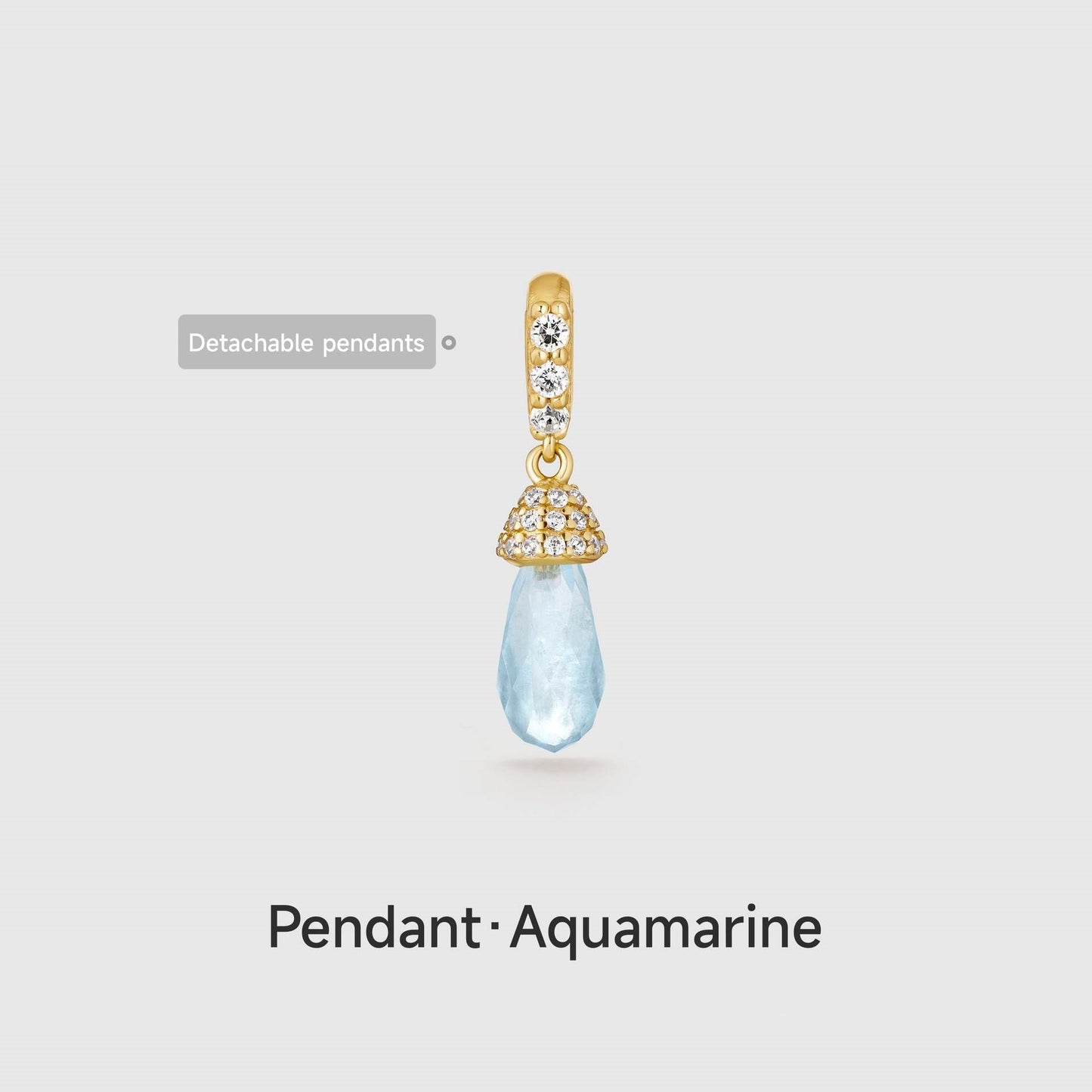 December Style Love Color Series Zircon Gold Pendant