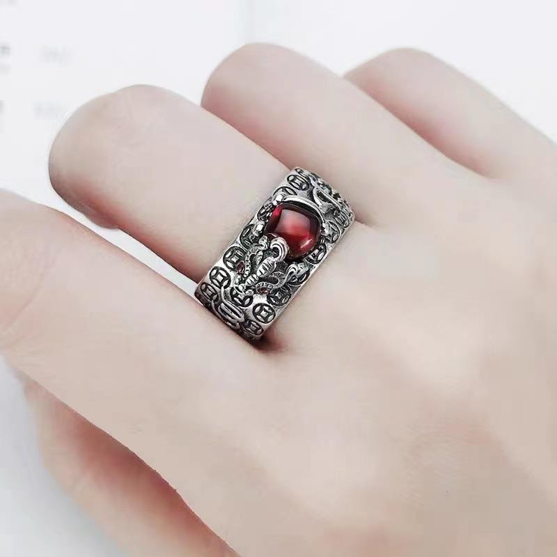 Women's & Men's Vintage Thai Sier Money Drawing Luck Rings