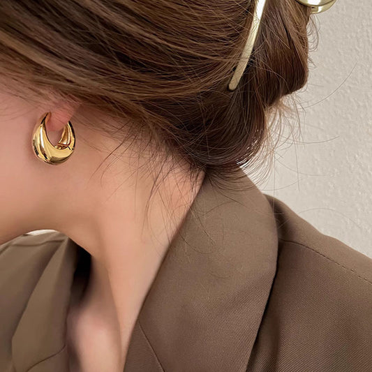 Simple Metal Ear Female Temperament Light Luxury Design Earrings