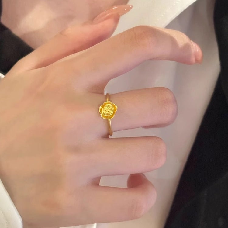 Women's Rose Flower High-grade Light Luxury Fashion Rings