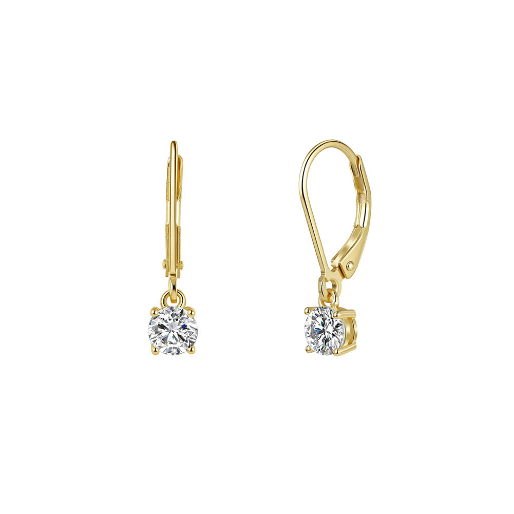 Women's Moissanite French Style Ear Clip Fashion Personality Stud Earrings