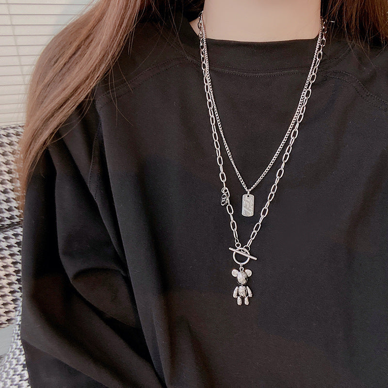 Luxury Minority Design Sense Metallic Sweater Chain Necklaces