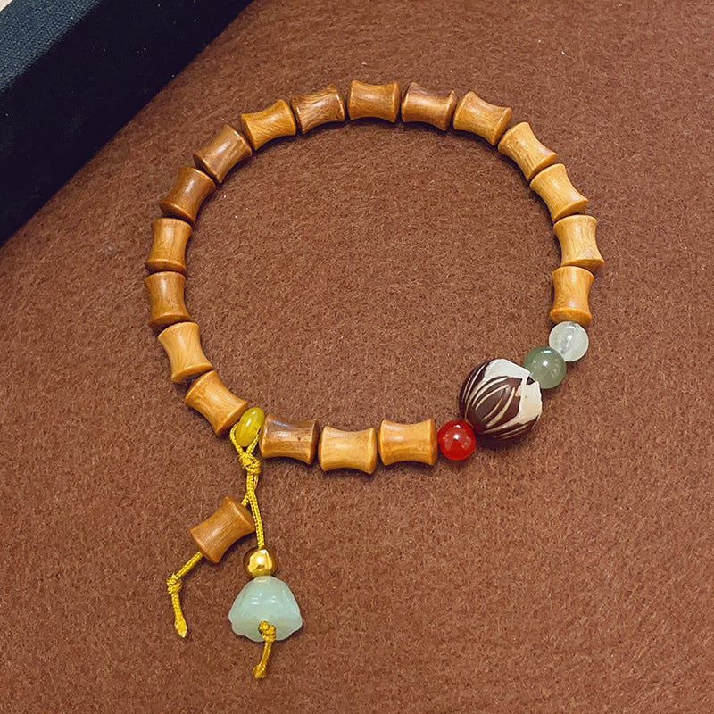 Women's & Men's Retro Ethnic Style Agate Ox Bone Rosary Bracelet