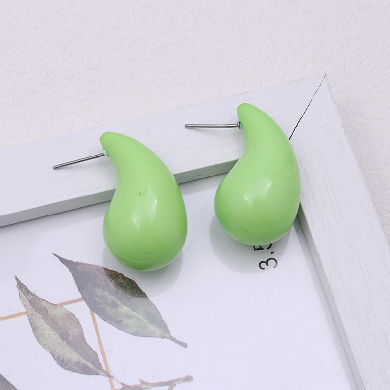 Glossy Fat Drops Ear Simple Personality Earrings