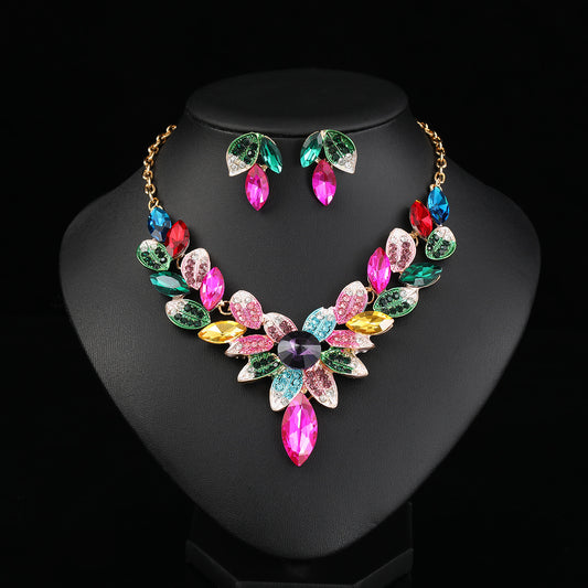 Women's High Profile Retro Luxury Crystal Banquet Jewelry Set