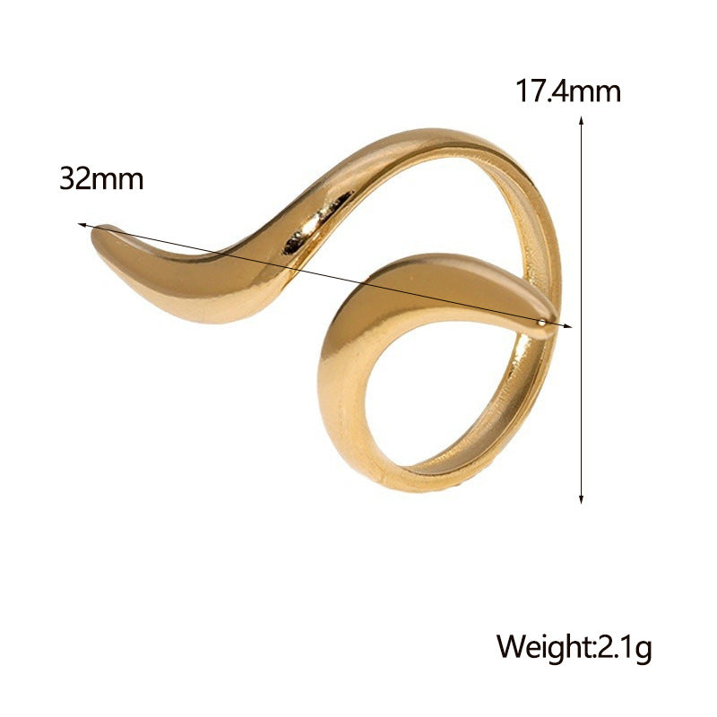 Stainless Steel Opening Adjustable Gold-plated Niche High-grade Rings