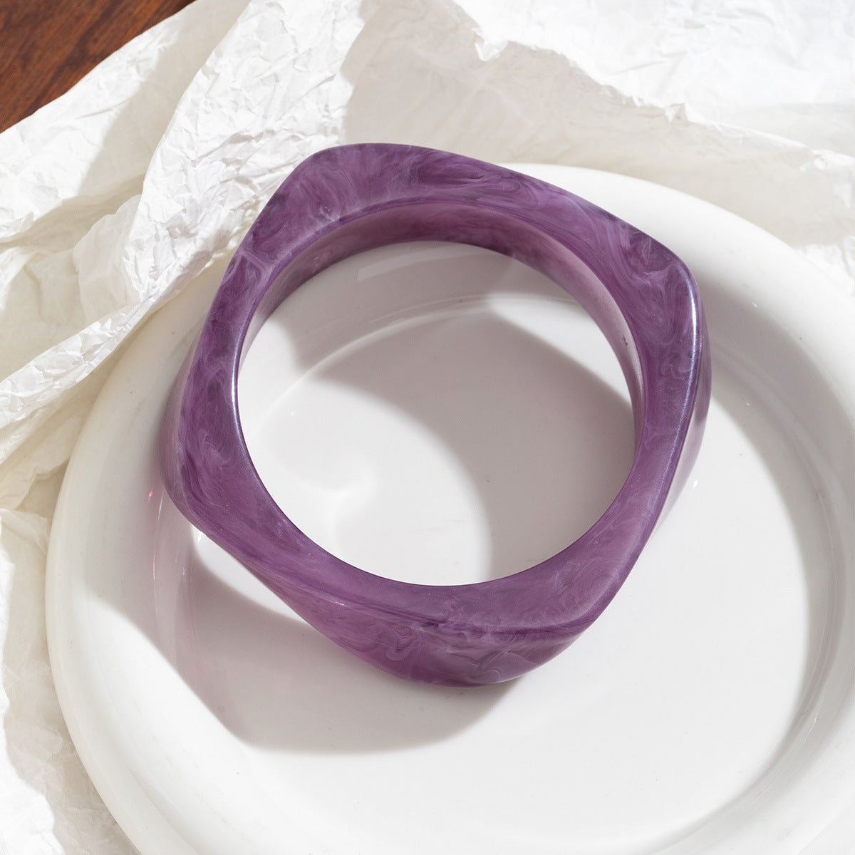 Women's Irregular Blooming Resin Curved Girlfriends Rings