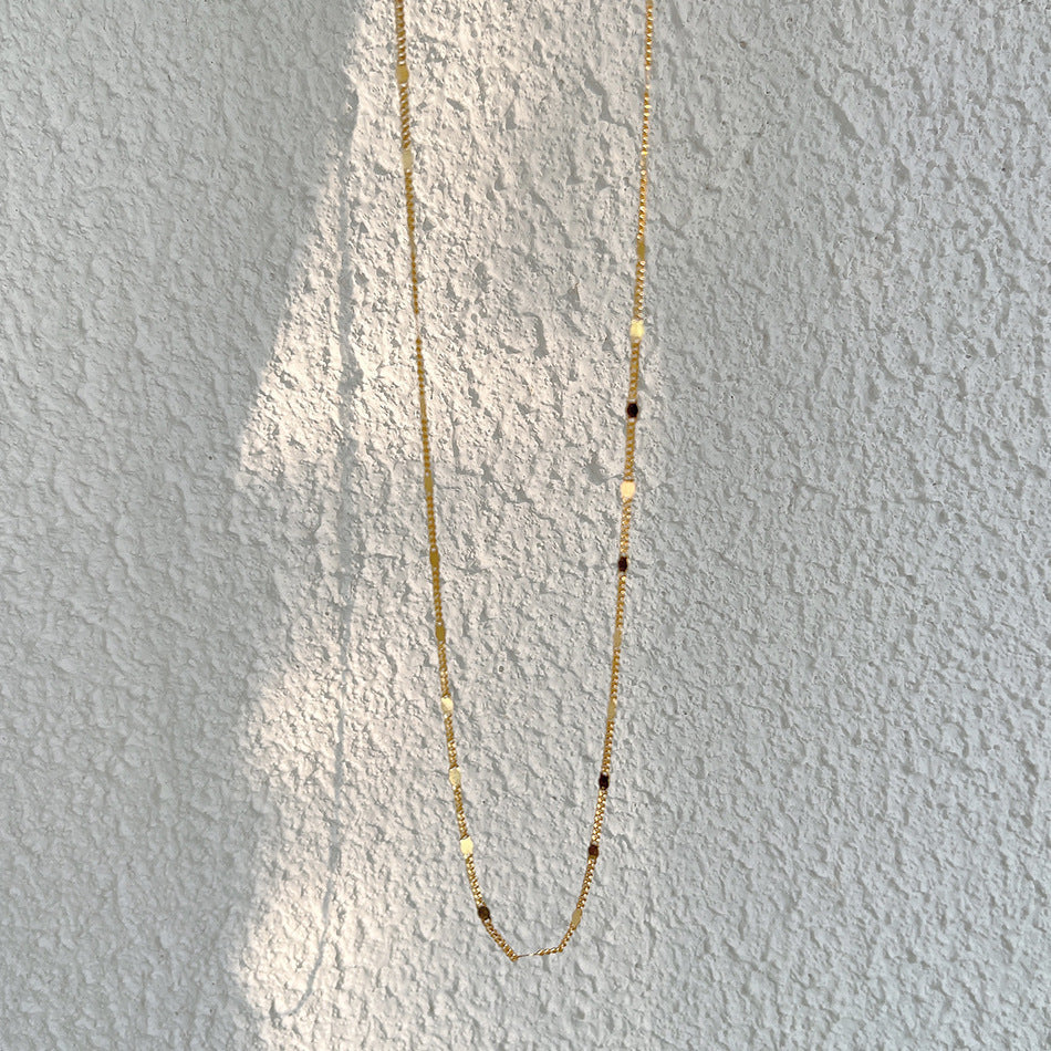 Women's Sterling Sier Sequins Sequin Simple Design Light Necklace