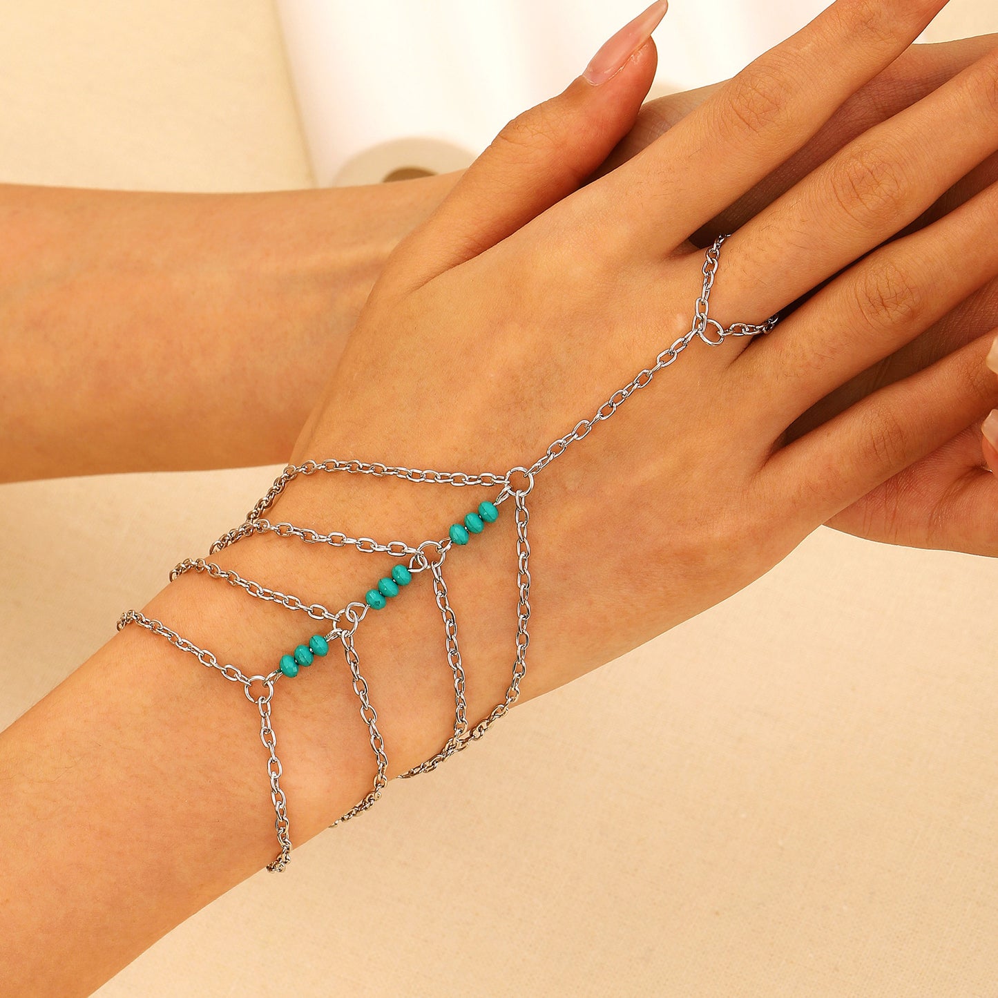 Butterfly Love Pearl Finger Hip Hop Exaggerated Bracelets
