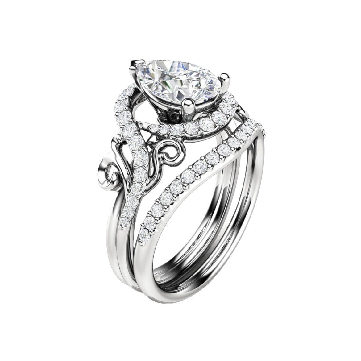 Women's Source Water Drops Zircon Wedding Engagement Rings