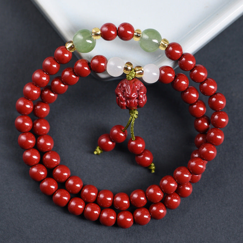 Women's Double Circle Buddha Beads Multi String Life Red Bracelets