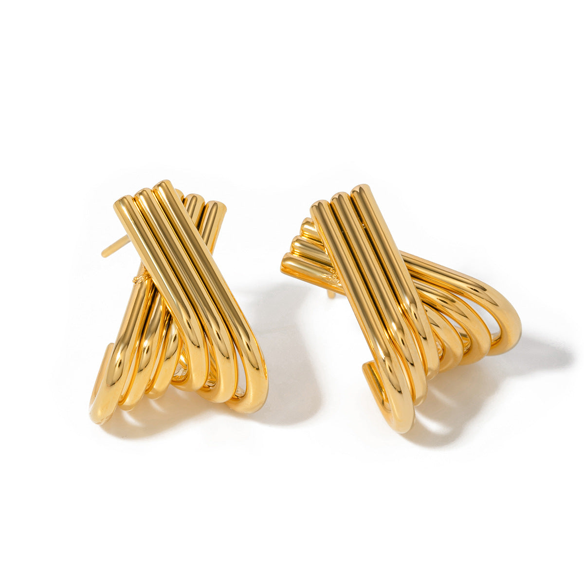 Wind Graceful Fashionable Gold Stainless Steel Earrings