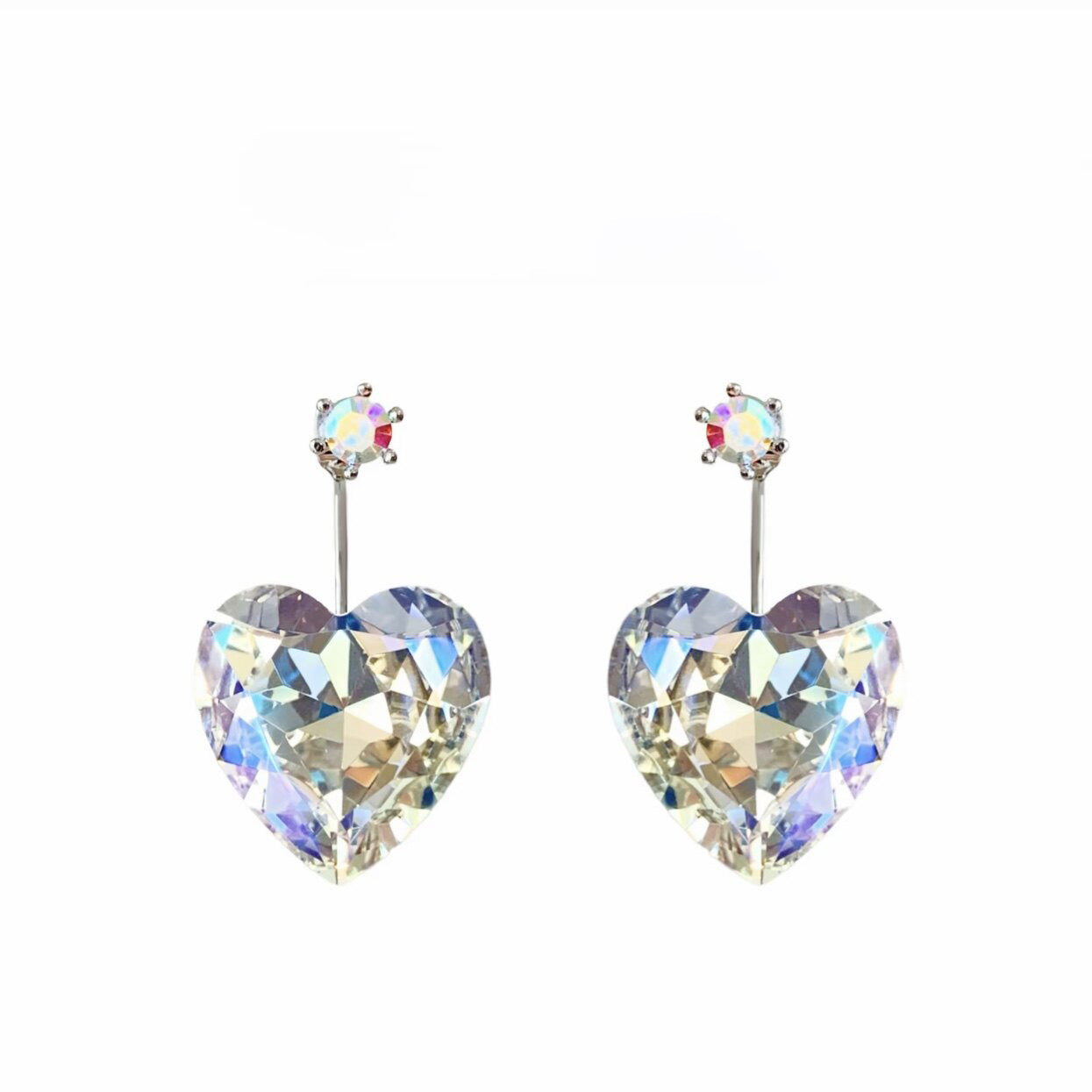 For Water Drop Large Love Heart Light Luxury High-grade Graceful Earrings
