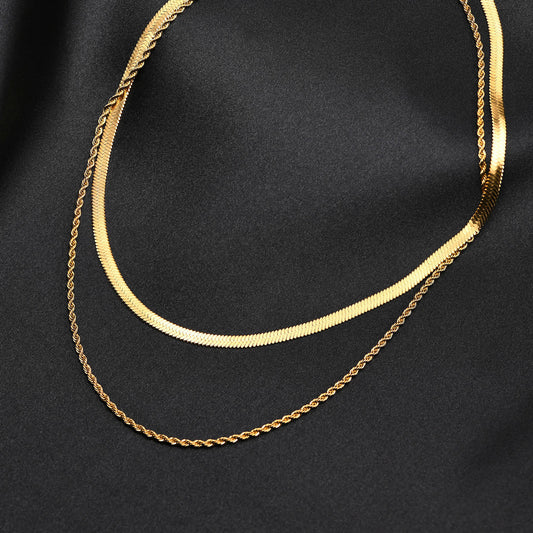 Stitching Blade Titanium Steel Gold Plated Necklaces