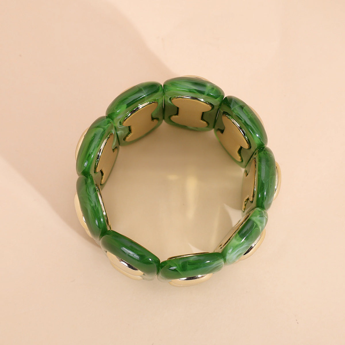 Fashion Acrylic Beaded Colorful Geometric Stitching Design Bracelets