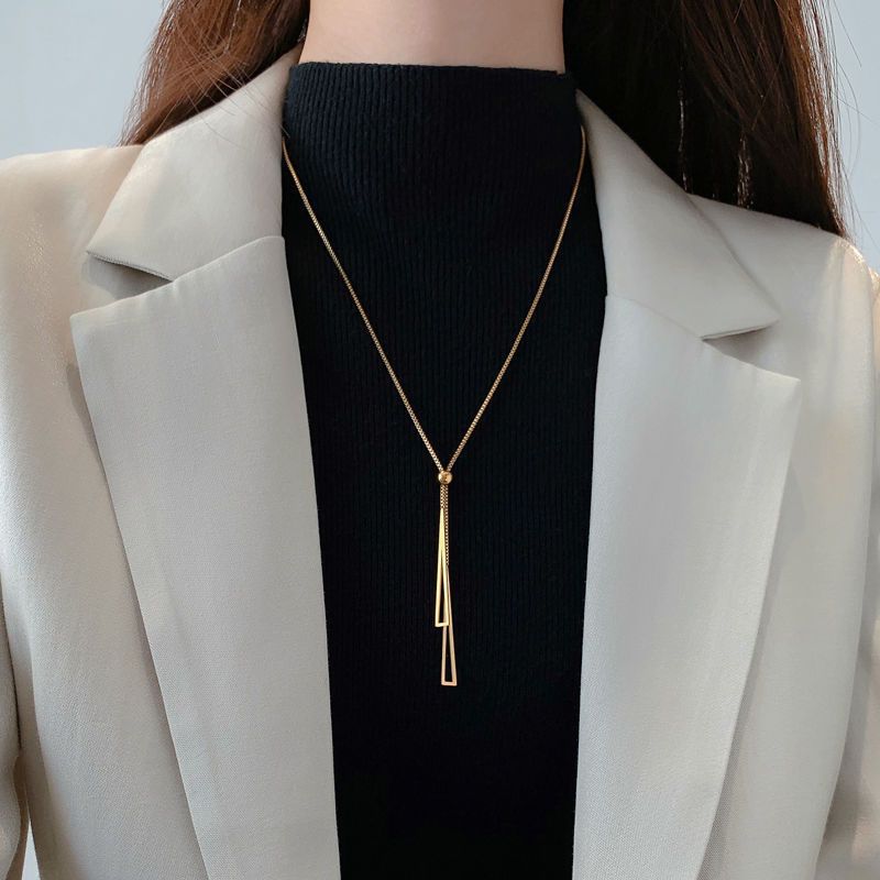 Women's Luxury Minority Ornament Geometric Sweater Chain Necklaces