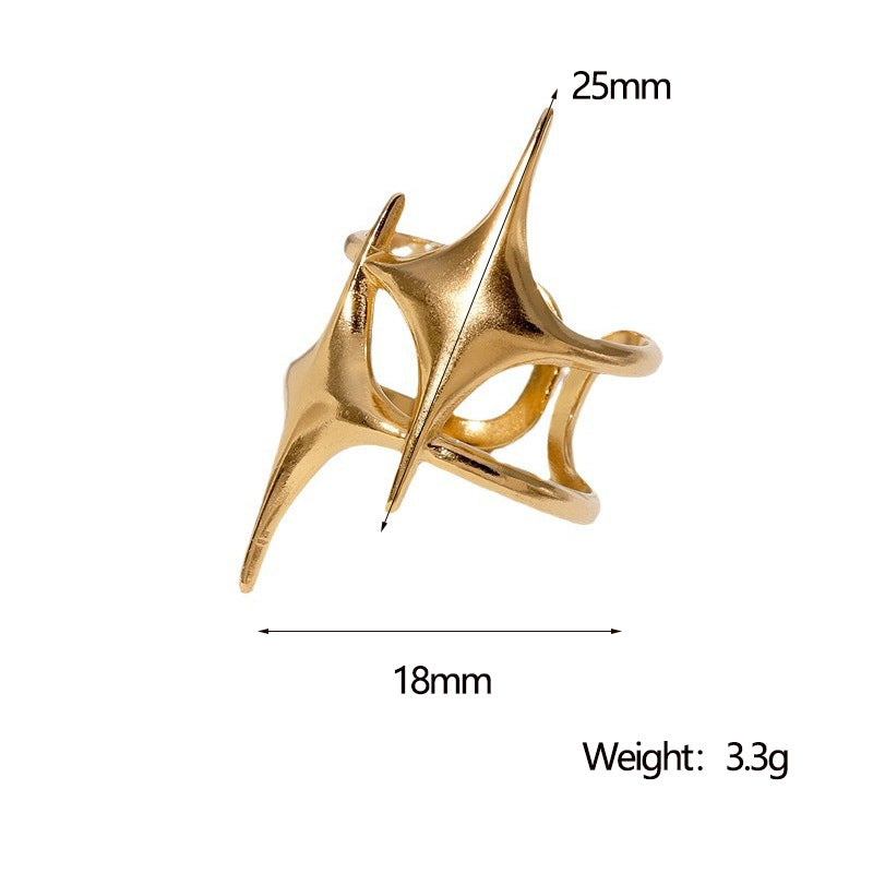 Stainless Steel Opening Adjustable Gold-plated Niche High-grade Rings