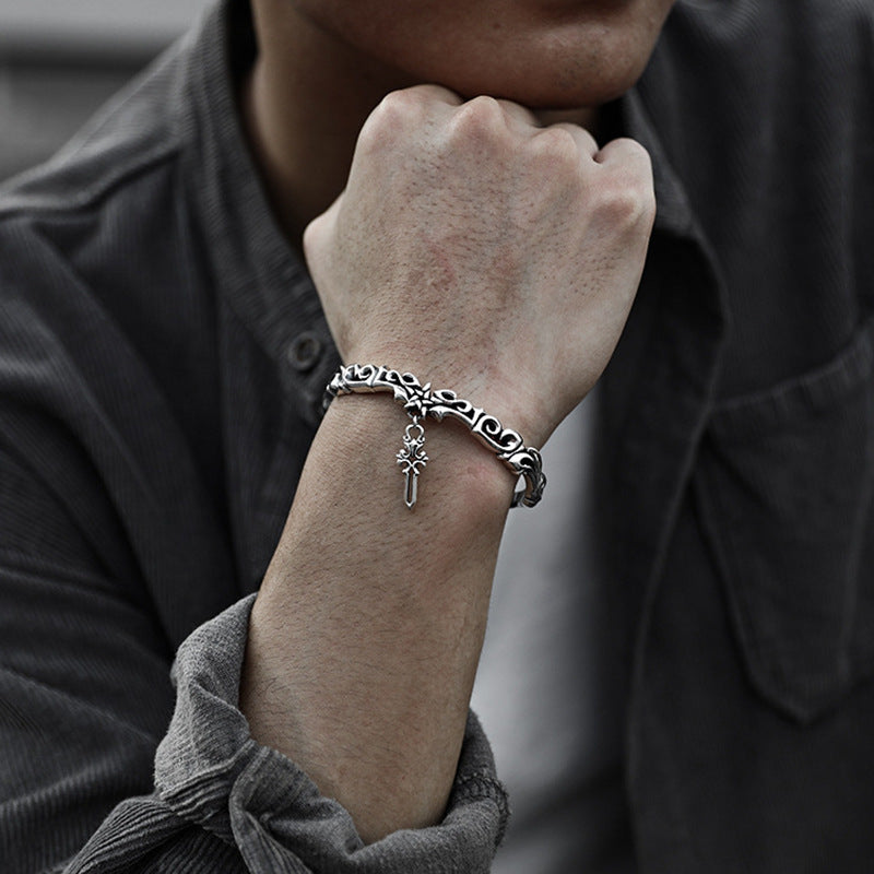 Women's & Men's Korean Style Vintage Vine Five-pointed Star Cross Bracelet