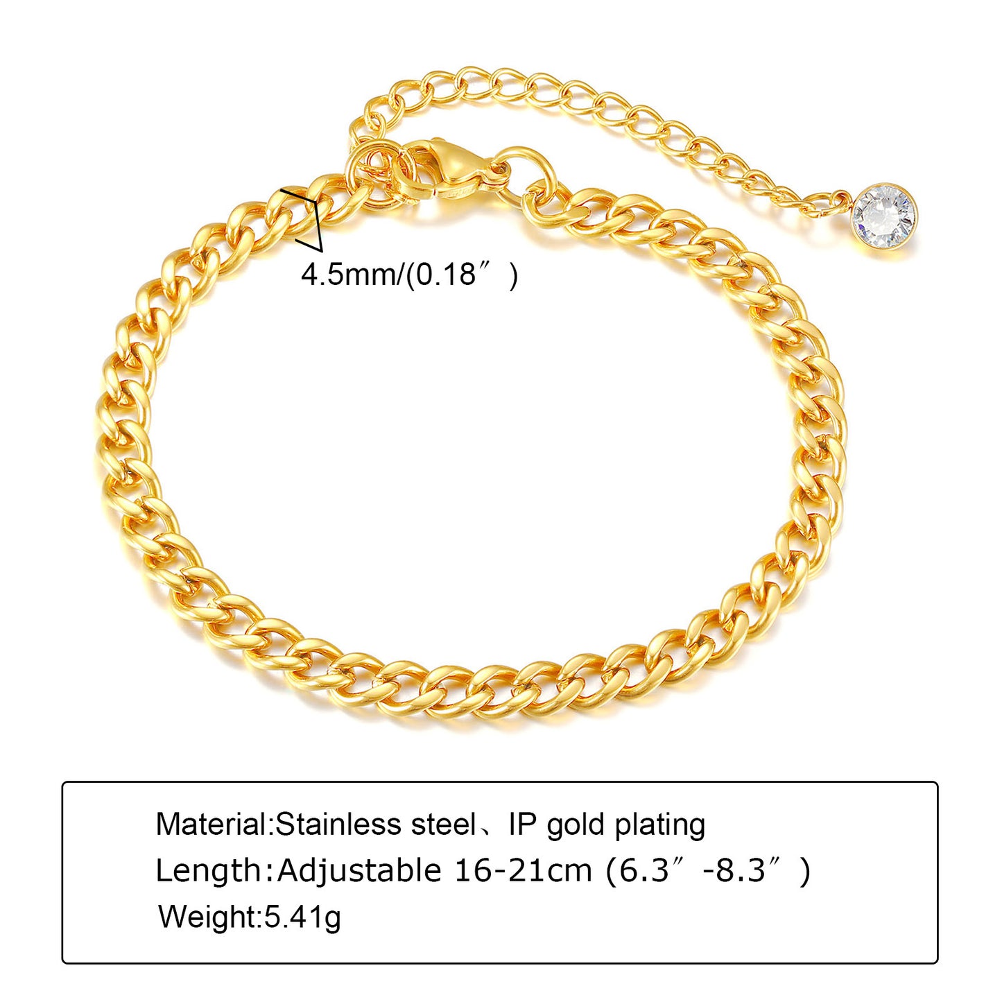 Stainless Steel Gold Thick Female Stylish Bracelets