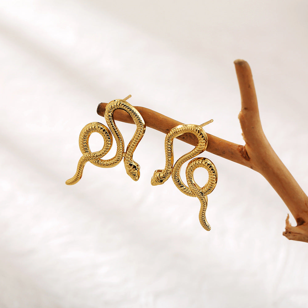 Trend Plating Metal Texture Simple Personality Earrings