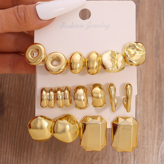 Women's Fashion Exaggerated Shaped Suit Personalized Gold Sier Earrings