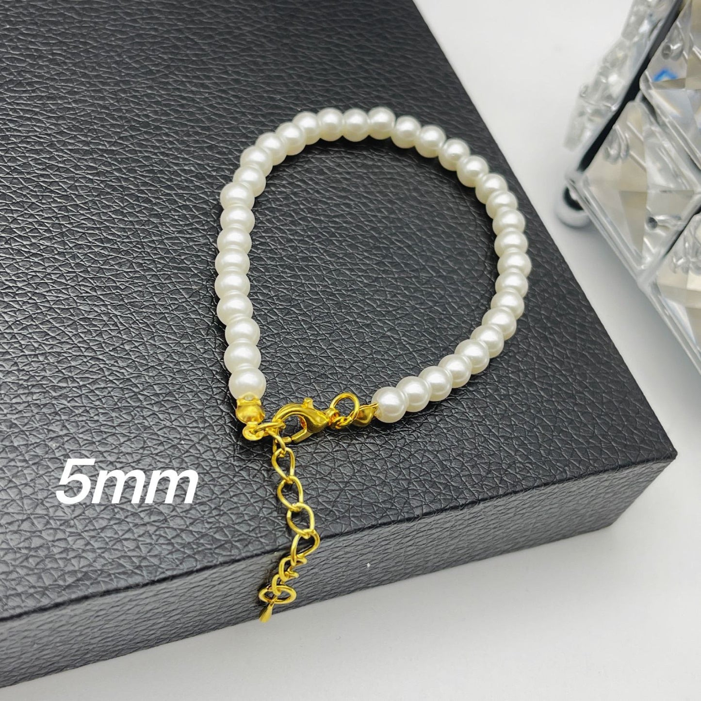 French Style Knot Pearl Female Bright Cream White Bracelets