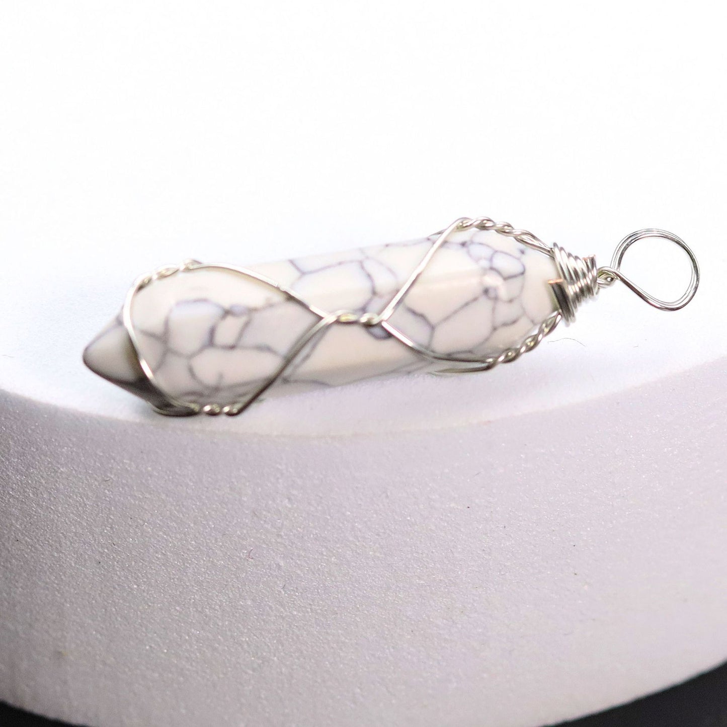 Pink Crystal Winding Hexagon Prism Handmade Pendants
