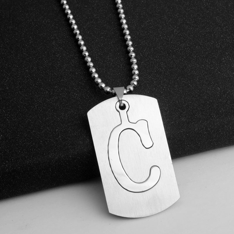 Men's Ornament Stainless Steel Sweater Chain English Necklaces