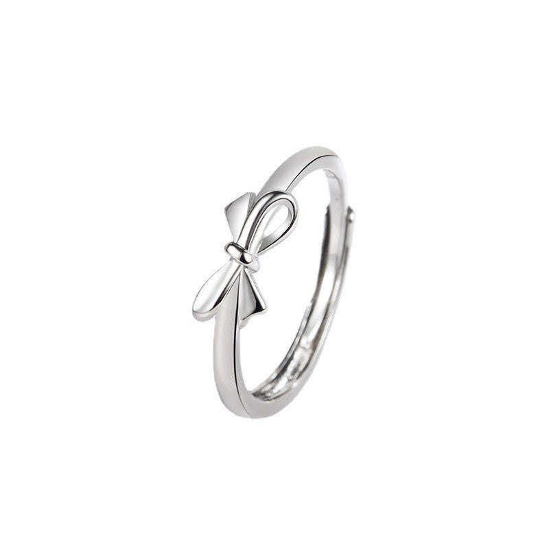 Women's Bow Simple Niche Design Geometric Lines Rings