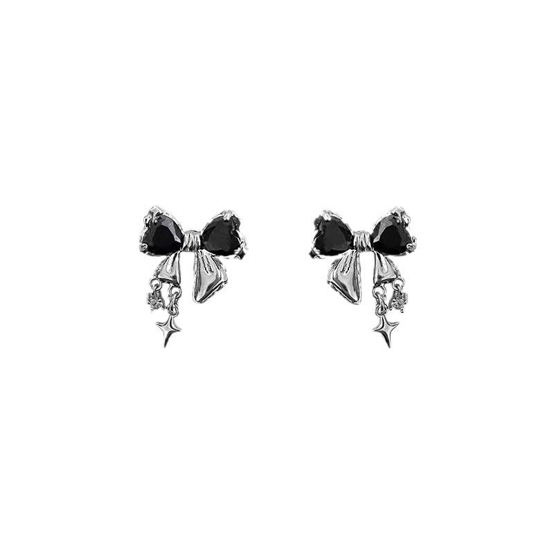 Women's Bright Bow Zircon For Niche Design Earrings