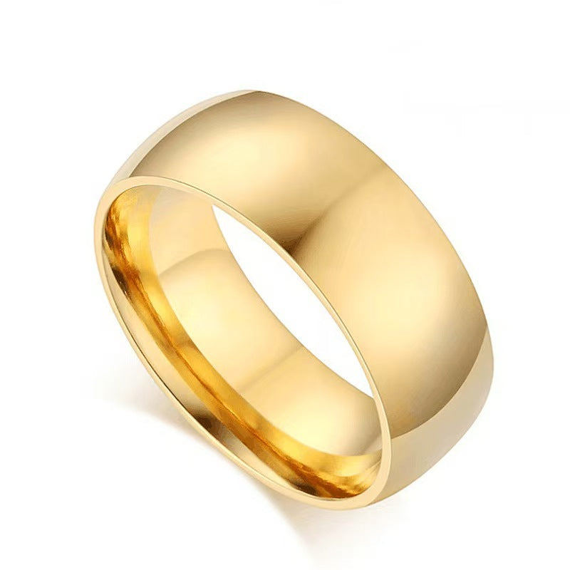 Titanium Steel Female Simple Glossy Couple Ring