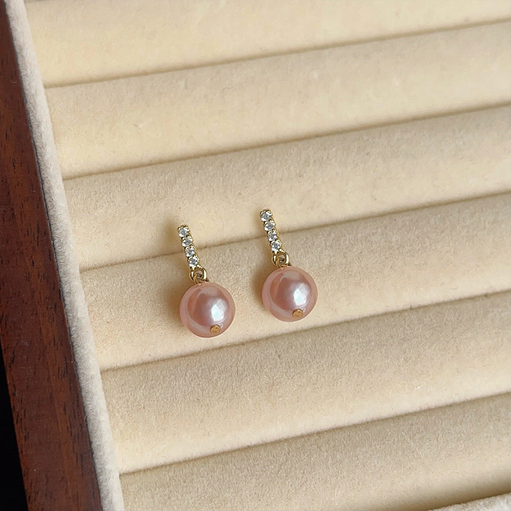 Style Natural Pearl Ear French High-grade Earrings