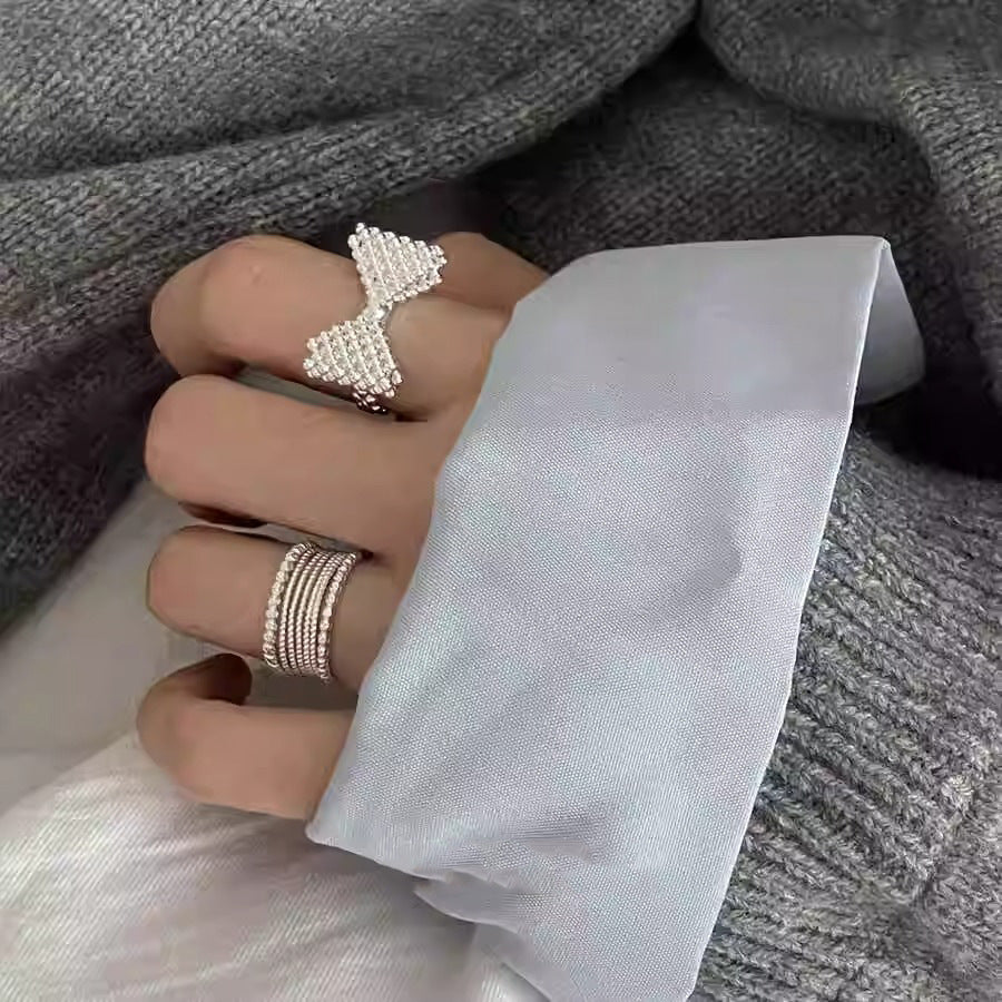 Bubble Three-dimensional Bow Female Design Tide Rings